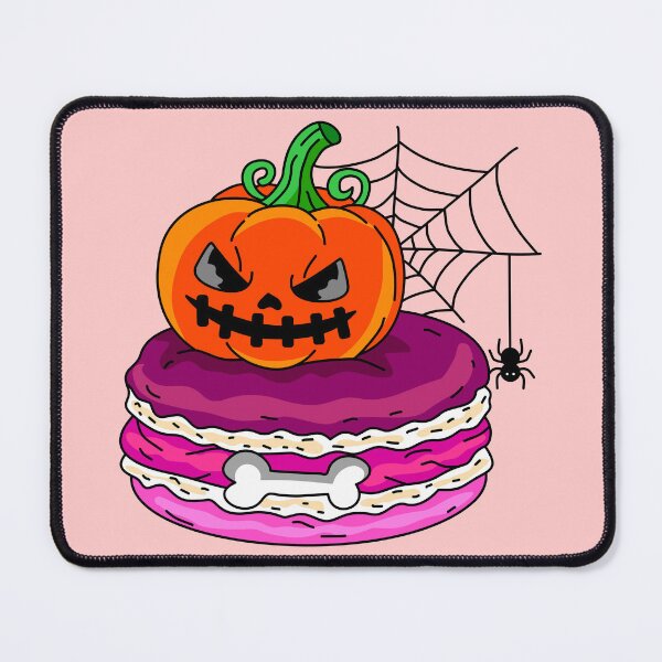 Item preview, Festive Halloween Bakery Macaroon decorated with Stitched Face Pumpkin Bone and Hanging Spider Graphic designed and sold by RS4you.