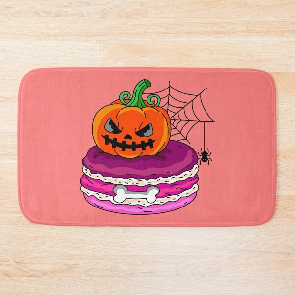Item preview, Festive Halloween Bakery Macaroon decorated with Stitched Face Pumpkin Bone and Hanging Spider Graphic designed and sold by RS4you.
