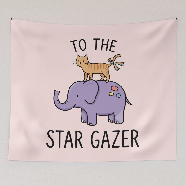 Item preview, To The Star Gazer Cute Cat Riding Purple Elephant designed and sold by Amir Faysal.