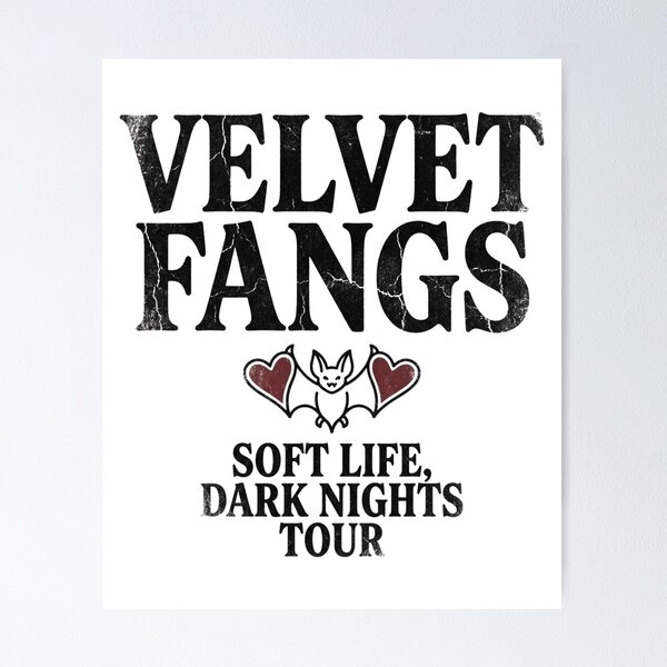 Item preview, Velvet Fangs Cute Bat Heart Vintage Tour Soft Life Dark Nights Gothic Aesthetic designed and sold by raedattia.