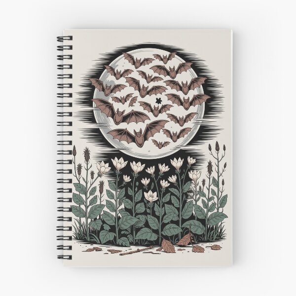 Item preview, Bat Swarm Moon Woodcut Style Art designed and sold by NuvoraNest.