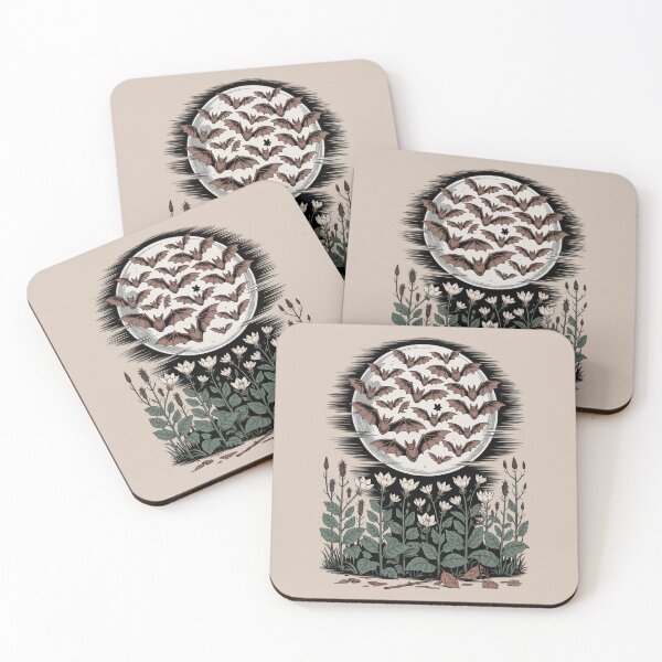 Item preview, Bat Swarm Moon Woodcut Style Art designed and sold by NuvoraNest.