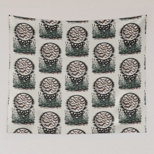 Item preview, Bat Swarm Moon Woodcut Style Art designed and sold by NuvoraNest.