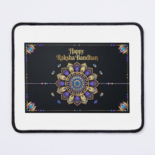 Item preview, Luxury Happy Raksha Bandhan Mandala Art on Dark Background designed and sold by HayaasBoutique.