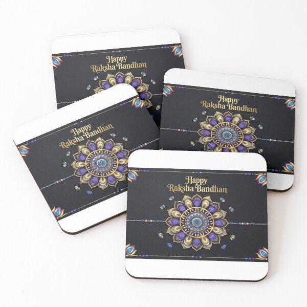 Item preview, Luxury Happy Raksha Bandhan Mandala Art on Dark Background designed and sold by HayaasBoutique.