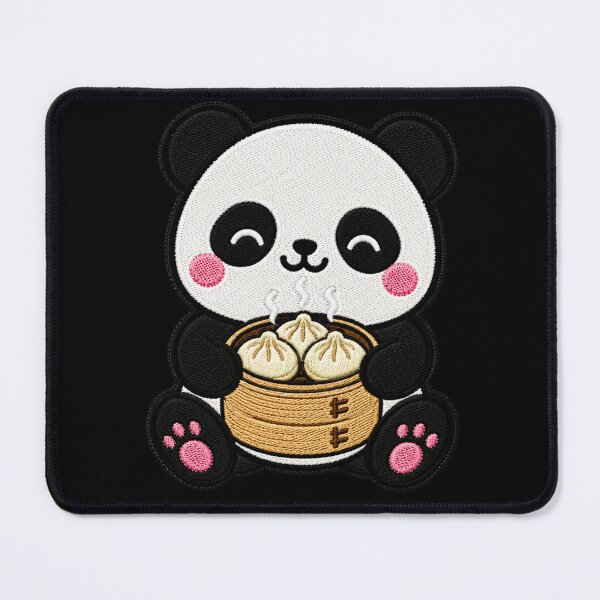 Item preview, Cute Panda Eating Dumplings Kawaii Embroidery Patch designed and sold by ColorSplash123.