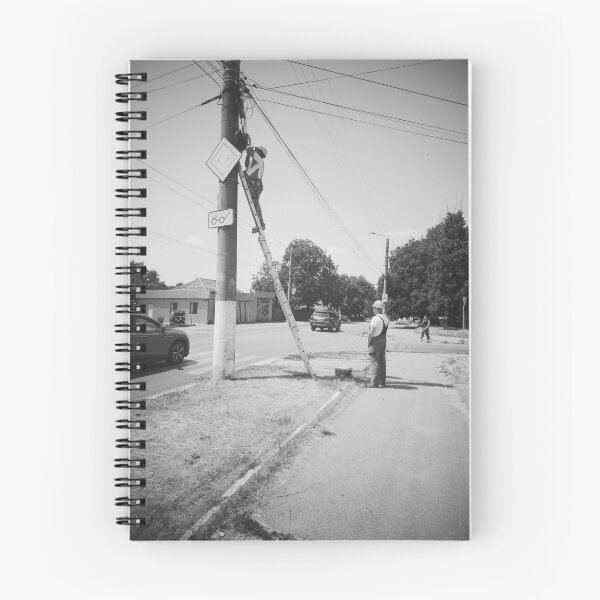 Item preview, Urban linemen working on utility pole designed and sold by di9strict.
