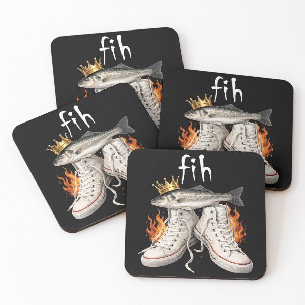 Item preview, Crowned Fish in Flaming Sneakers designed and sold by SassCity.
