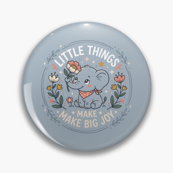 Item preview, Little Things Make Big Joy Cute Elephant Floral Frame designed and sold by Amir Faysal.