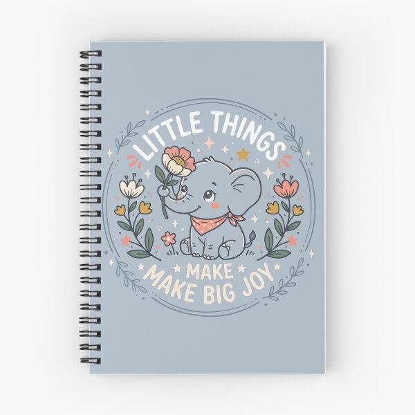 Item preview, Little Things Make Big Joy Cute Elephant Floral Frame designed and sold by Amir Faysal.