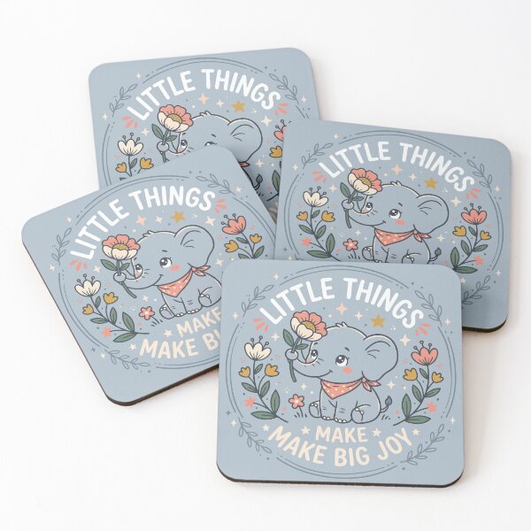 Item preview, Little Things Make Big Joy Cute Elephant Floral Frame designed and sold by Amir Faysal.