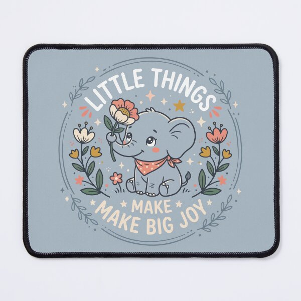 Item preview, Little Things Make Big Joy Cute Elephant Floral Frame designed and sold by Amir Faysal.