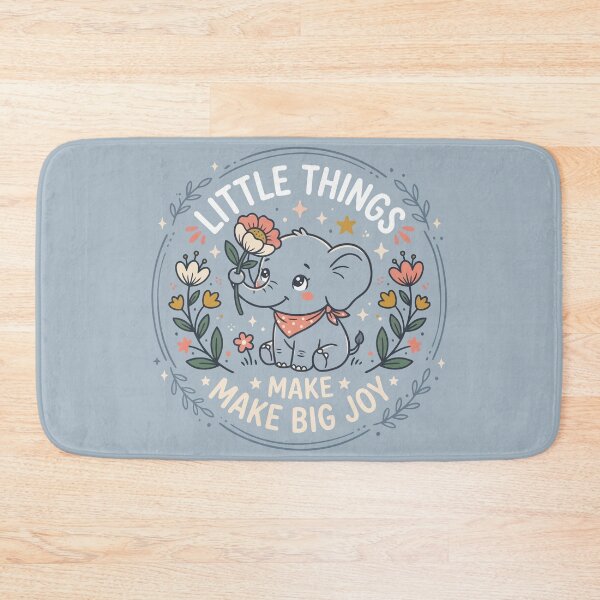 Item preview, Little Things Make Big Joy Cute Elephant Floral Frame designed and sold by Amir Faysal.