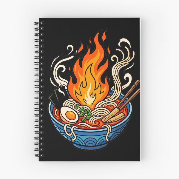 Item preview, Flaming Ramen Bowl Bold Spicy Noodle Illustration designed and sold by Oommen Studio .