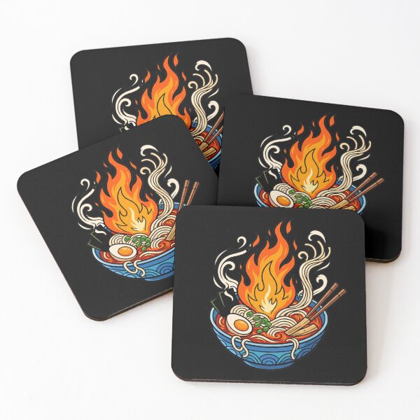 Item preview, Flaming Ramen Bowl Bold Spicy Noodle Illustration designed and sold by Oommen Studio .