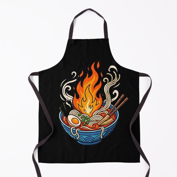 Item preview, Flaming Ramen Bowl Bold Spicy Noodle Illustration designed and sold by Oommen Studio .