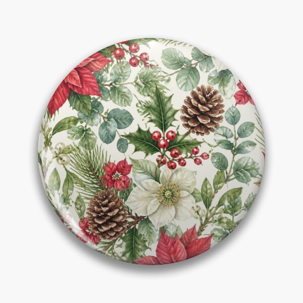 Item preview, Watercolor Christmas botanical pattern designed and sold by Rahke.