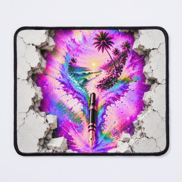 Item preview, Fountain Pen Tropical Portal – Colorful Surreal Art designed and sold by PetruArtDesigns.