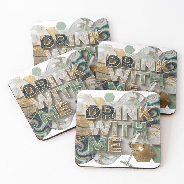 Item preview, Snappy Colorful DRINK WITH ME 3D Text Art designed and sold by dazzlemakers.