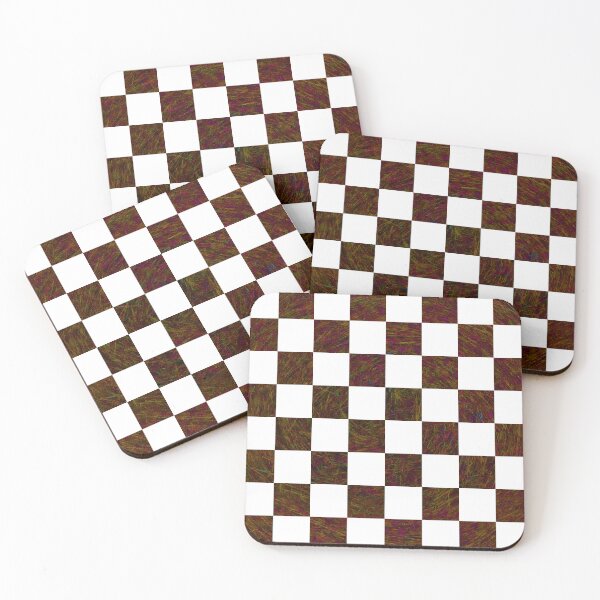 Item preview, Earthy Brown Red Orange Green Textured Chessboard Pattern designed and sold by WD-Artist.