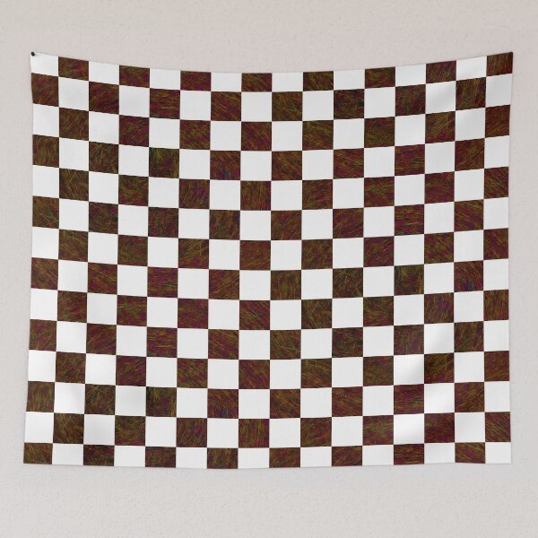 Item preview, Earthy Brown Red Orange Green Textured Chessboard Pattern designed and sold by WD-Artist.