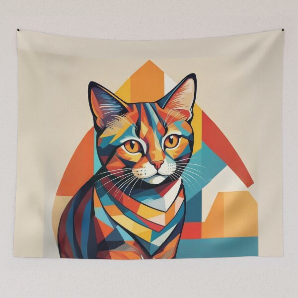 Item preview, Cat in cubist style - warm color 1 designed and sold by Warih.