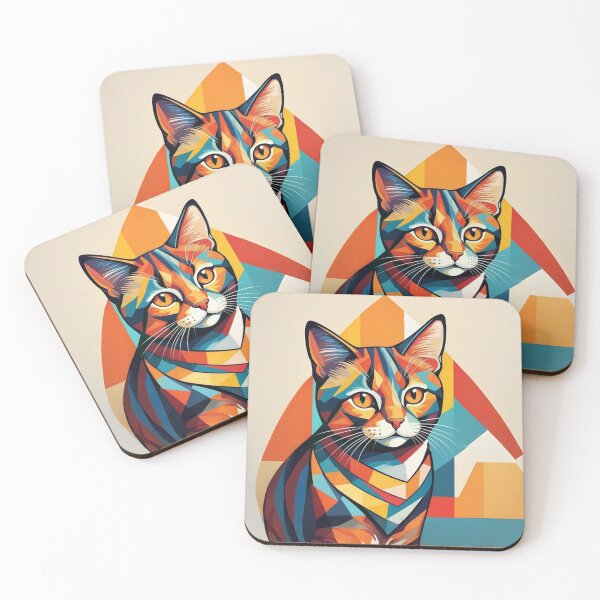 Item preview, Cat in cubist style - warm color 1 designed and sold by Warih.