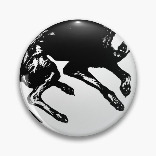 Item preview, Psychedelic Rock Black Silhouette Dog designed and sold by cosmicCryptidCo.
