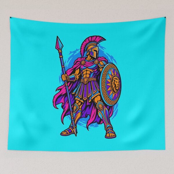 Item preview, Neon Ancient Greek Warrior designed and sold by KungPowUnicorn.
