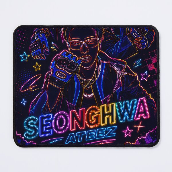 Item preview, Seonghwa ATEEZ Neon Cyberpunk K-Pop Fan Art designed and sold by looplandger.