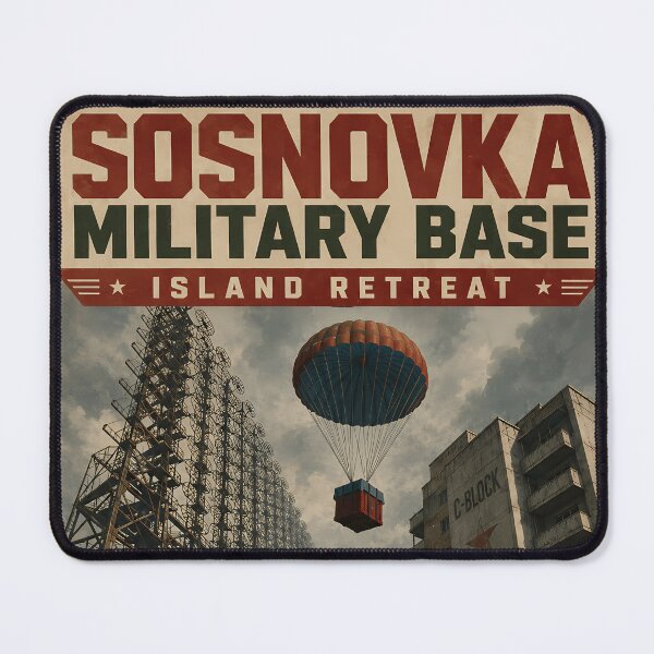 Item preview, Sosnovka Base Retro Poster designed and sold by Fictional Ink Society.