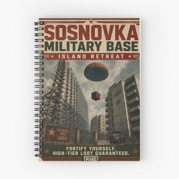 Item preview, Sosnovka Base Retro Poster designed and sold by Fictional Ink Society.
