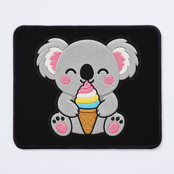 Item preview, Cute Koala Eating Ice Cream Kawaii Embroidery Patch designed and sold by ColorSplash123.