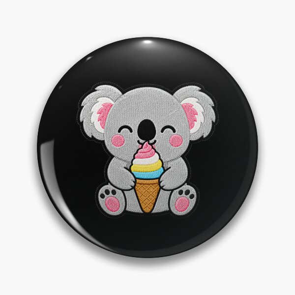 Item preview, Cute Koala Eating Ice Cream Kawaii Embroidery Patch designed and sold by ColorSplash123.