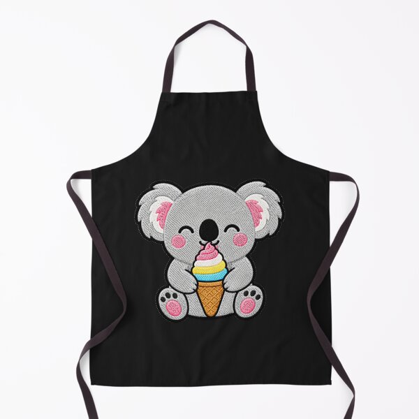 Item preview, Cute Koala Eating Ice Cream Kawaii Embroidery Patch designed and sold by ColorSplash123.