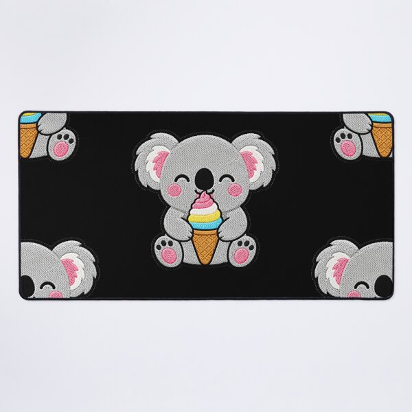 Item preview, Cute Koala Eating Ice Cream Kawaii Embroidery Patch designed and sold by ColorSplash123.