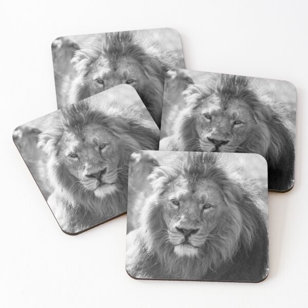 Item preview, Majestic Lion Portrait – Black and White King of the Jungle Wildlife Art designed and sold by StyleForge Apparel.