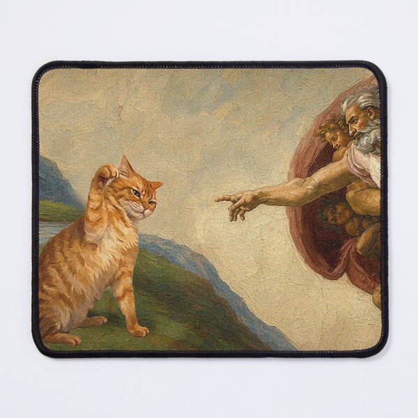 Item preview, Creation of Cat Funny Meme Painting designed and sold by mashumallow.