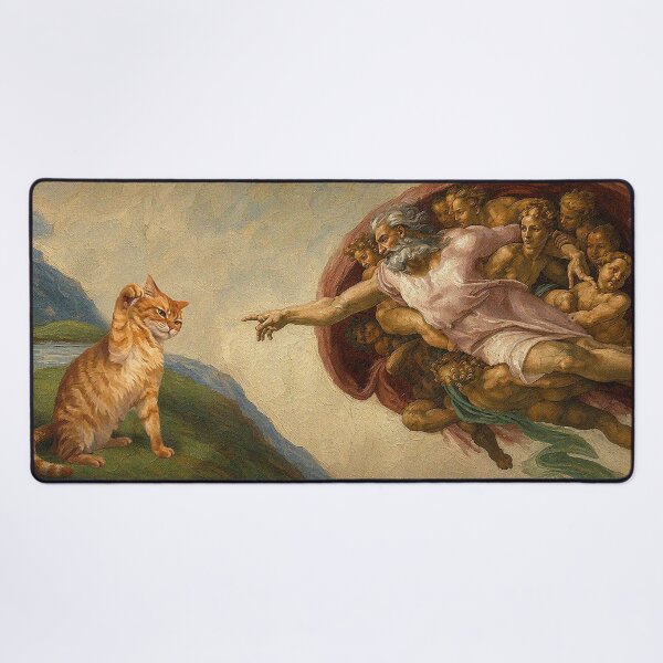 Item preview, Creation of Cat Funny Meme Painting designed and sold by mashumallow.