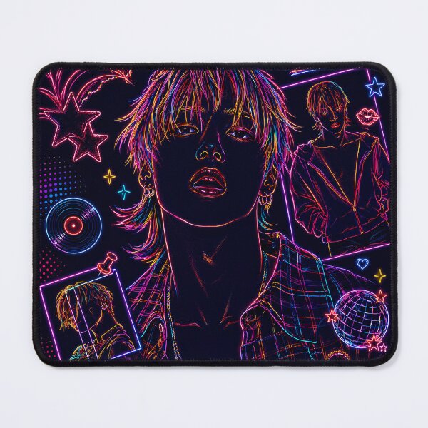 Item preview, Wooyoung ATEEZ Neon Cyberpunk K-Pop Fan Art designed and sold by looplandger.