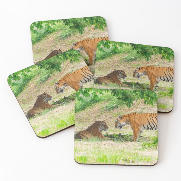 Item preview, Majestic Tigers in the Wild – Two Bengal Tigers in Lush Green Forest designed and sold by StyleForge Apparel.