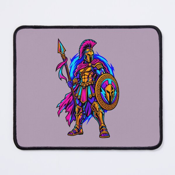 Item preview, Neon Retro Ancient Greek Warrior designed and sold by KungPowUnicorn.