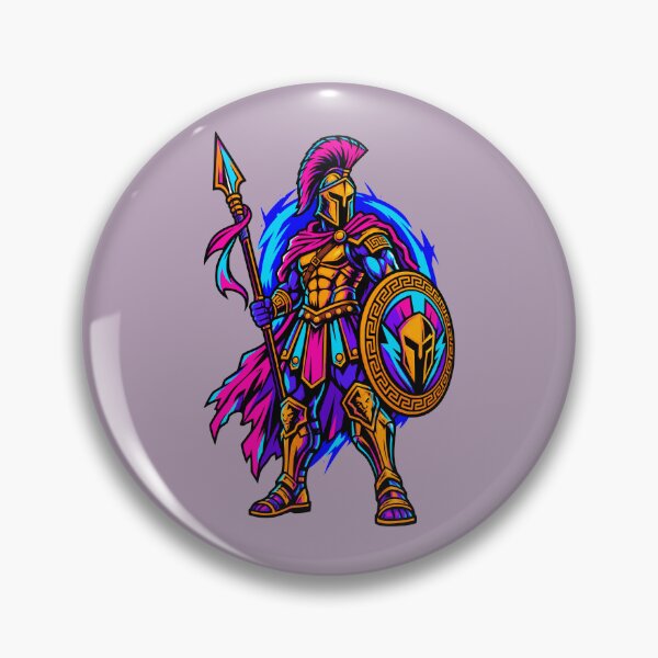 Item preview, Neon Retro Ancient Greek Warrior designed and sold by KungPowUnicorn.