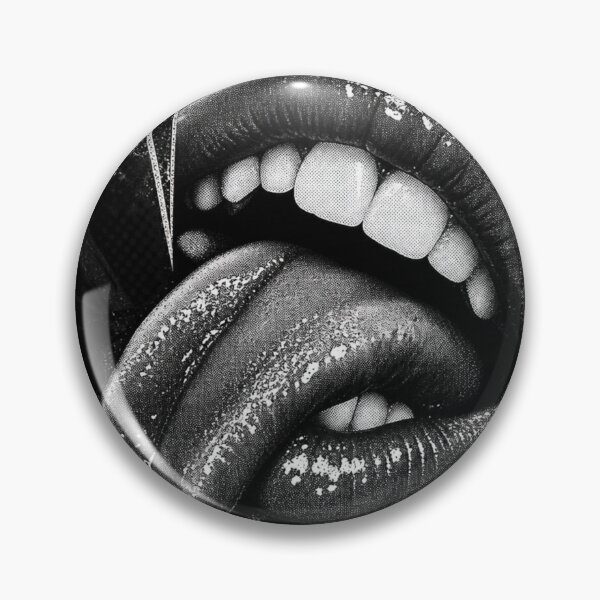 Item preview, Grunge Pop Art Lips – B&W Halftone Drip Mouth Art – Edgy Streetwear T-Shirt Print designed and sold by @SHINTOSARTSTORE.