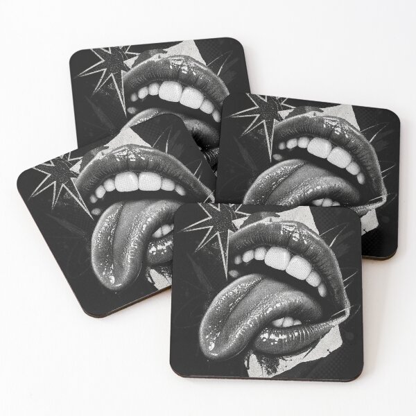 Item preview, Grunge Pop Art Lips – B&W Halftone Drip Mouth Art – Edgy Streetwear T-Shirt Print designed and sold by @SHINTOSARTSTORE.