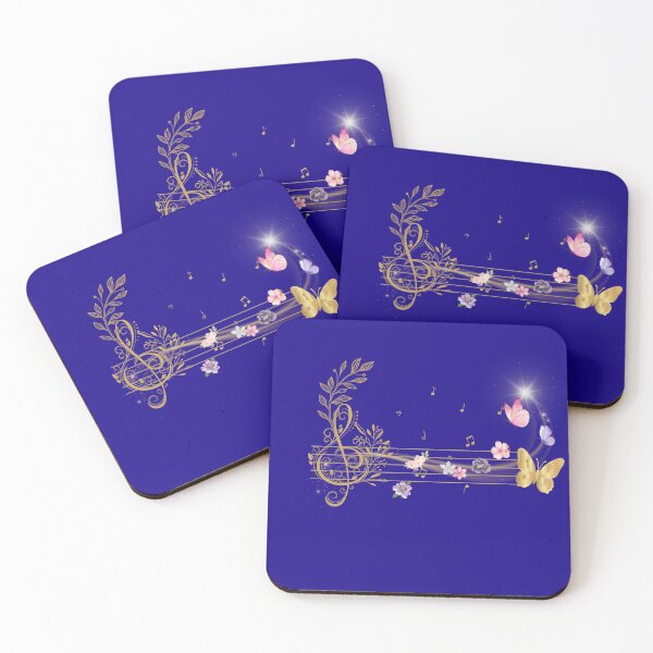 Item preview, Symphony of Butterflies - Arteis | Golden Treble Clef and Watercolor Flowers designed and sold by Diseño que alegran tu día.