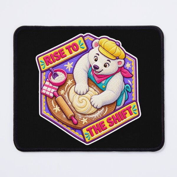 Item preview, Rise to the Shift Polar Bear Baker – Labor Day Chenille Patch designed and sold by Jaani-T.