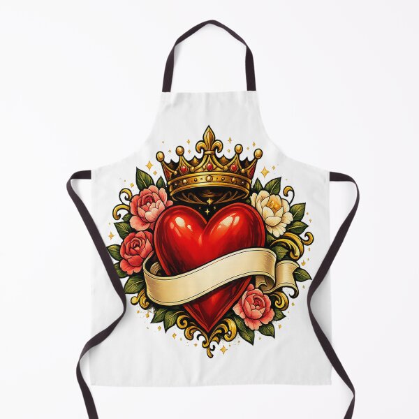 Item preview, Crowned Heart and Roses – Vintage Love Tattoo designed and sold by TroviTutto.