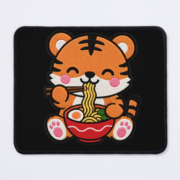 Item preview, Cute Tiger Cooking Noodles Kawaii Embroidery Patch designed and sold by ColorSplash123.