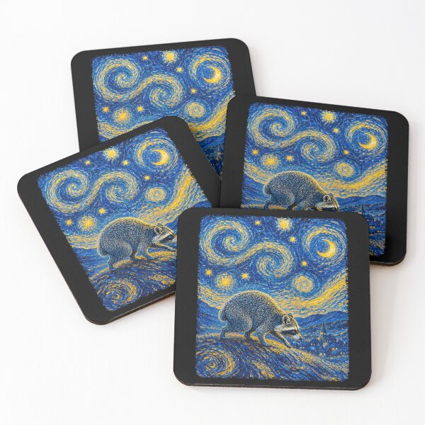 Item preview, Jimothy Raccoon Starry Night Van Gogh Art Seattle Meme designed and sold by haris-rana-wren.